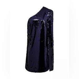 REISS Eva One Shoulder Sequined Minidress